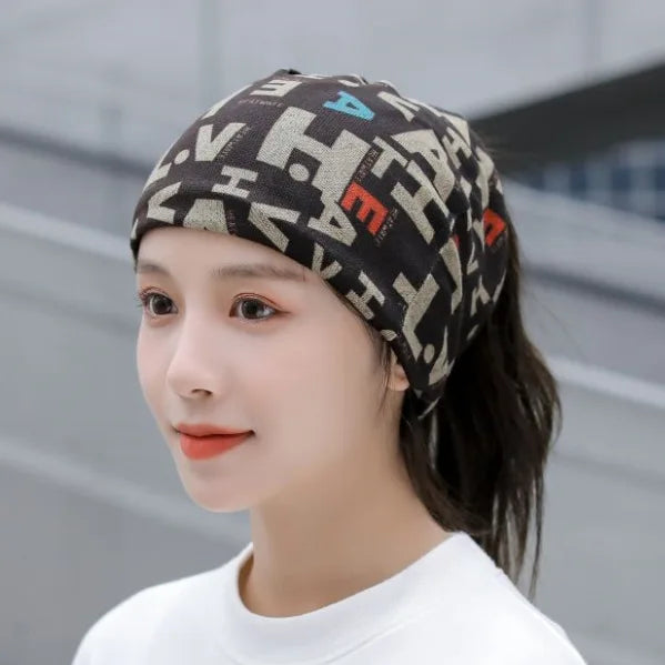 Fashion Double Head Cap Bib Twist Cap Multi-Functional Printed Scarf Cover Cap Neck Cap Face Mask Headscarf Cap C081 - Premium  from Lizard Vigilante - Just $7.99! Shop now at Lizard Vigilante