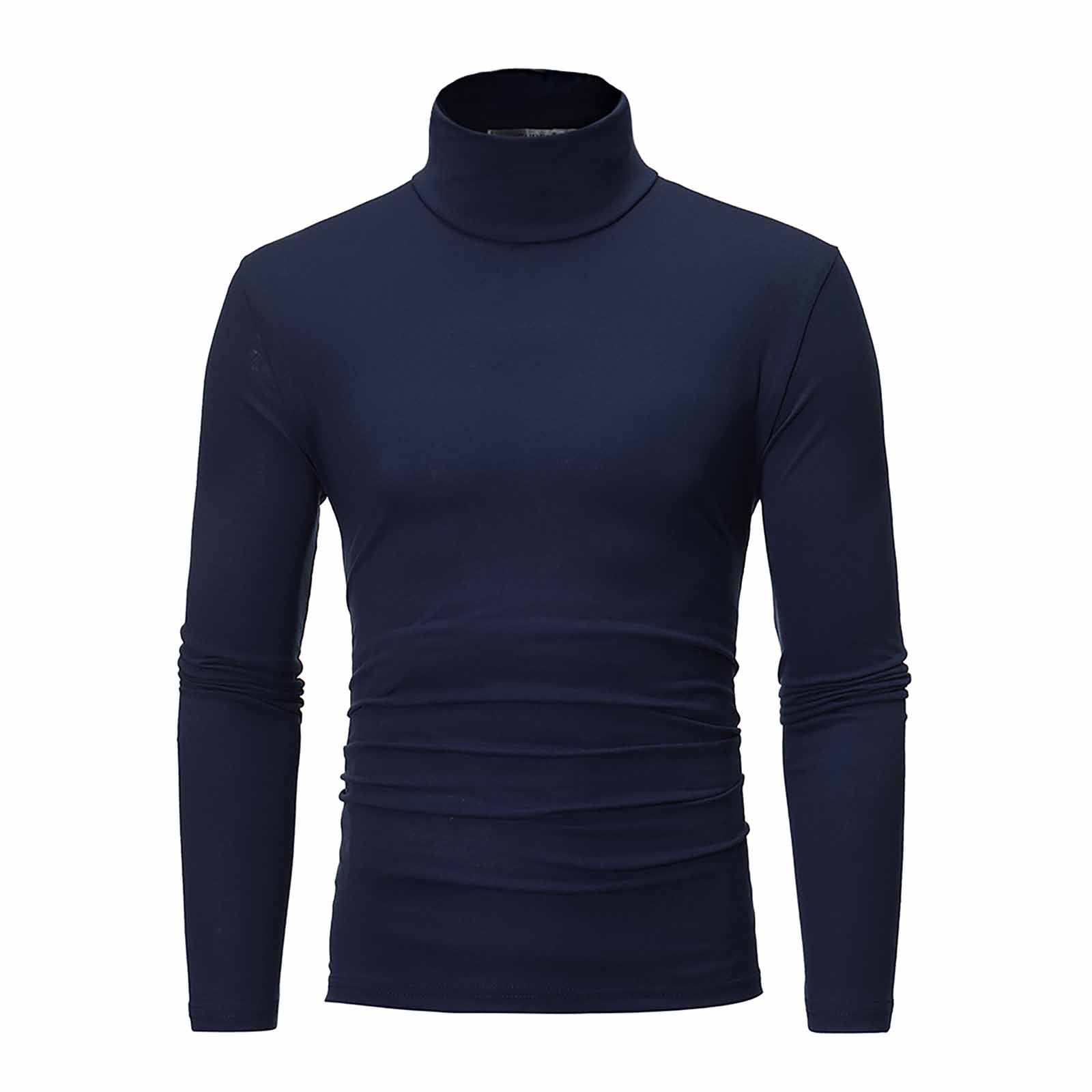 Men's Thermal Long Sleeve Turtleneck T-Shirt – Casual Slim Fit Pullover Top for Autumn and Winter - Premium turtleneck from Lizard Vigilante - Just $32.88! Shop now at Lizard Vigilante