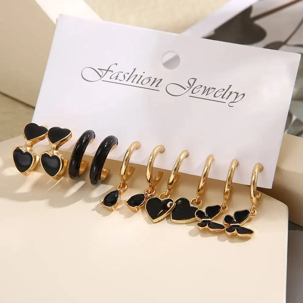 11-Piece Black Leaf Earrings Set – Elegant Stud Earrings for Weddings, Holidays, and Everyday Chic - Premium earrings from Lizard Vigilante - Just $21.08! Shop now at Lizard Vigilante