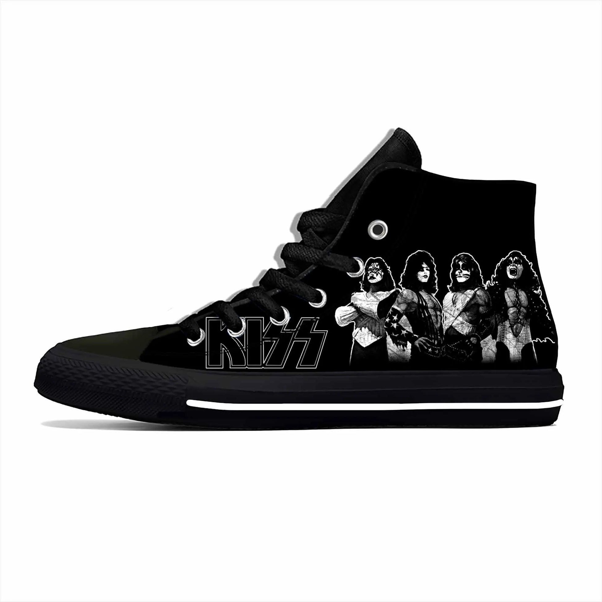 Heavy Metal Rock Band Kiss 3D Print High-Top Casual Sneakers – Lightweight, Breathable Canvas Shoes for Men & Women - Premium shoes from Lizard Vigilante - Just $46.69! Shop now at Lizard Vigilante