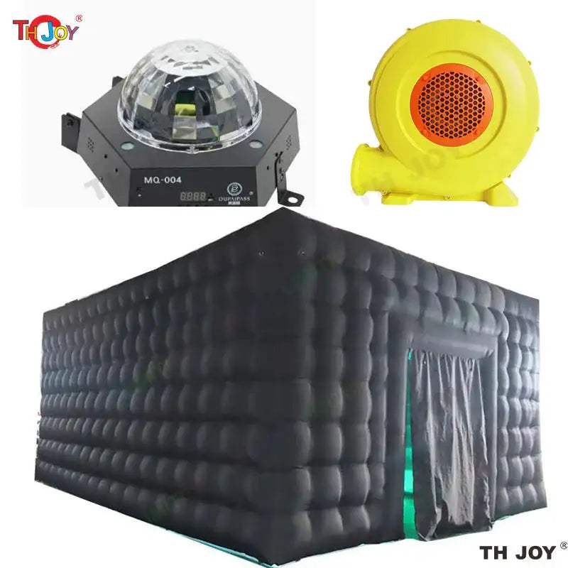 7x5m Disco Light N Fog Machine Black Cube Blow Up Bar Tent Inflatable Nightclub Portable Inflatable Party Tent Free Air Shipping