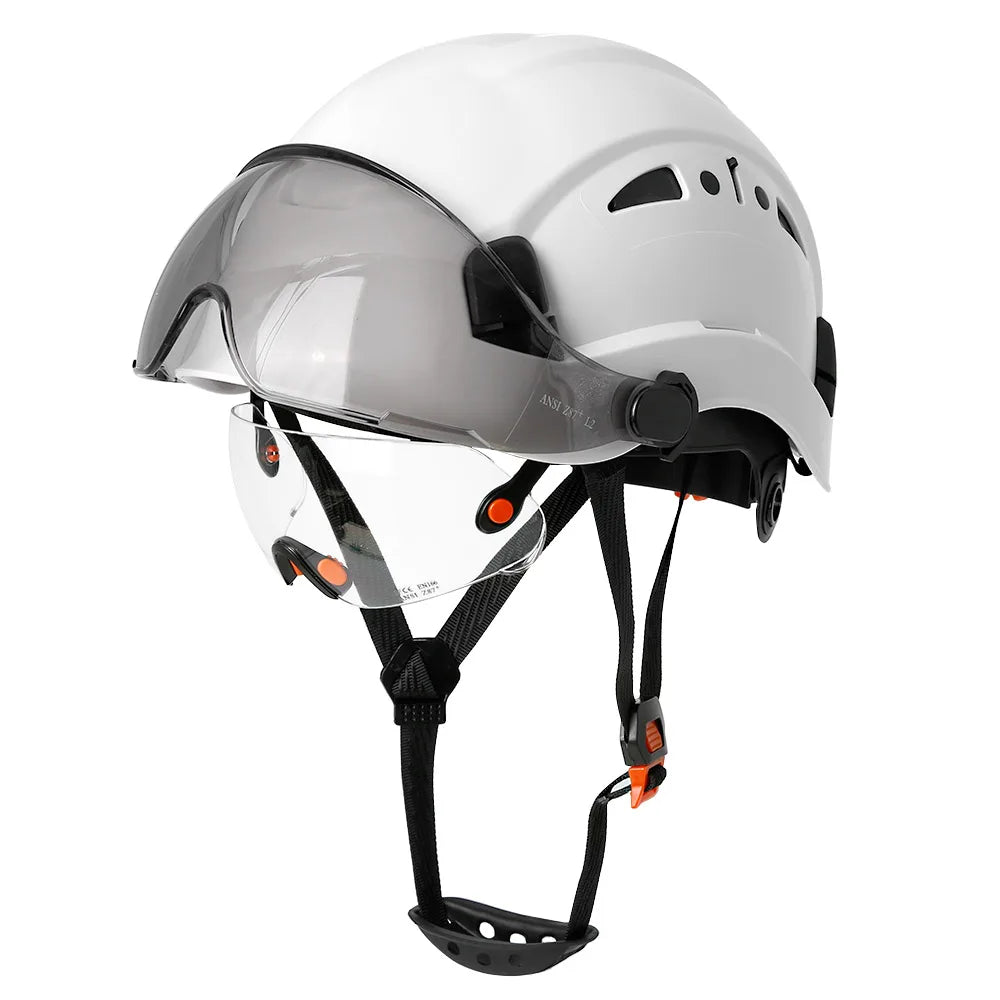 CE-Certified Construction Safety Helmet with Built-In Visor Goggles – ANSI Industrial ABS Hard Hat for Engineers - Premium  from Lizard Vigilante - Just $53.88! Shop now at Lizard Vigilante