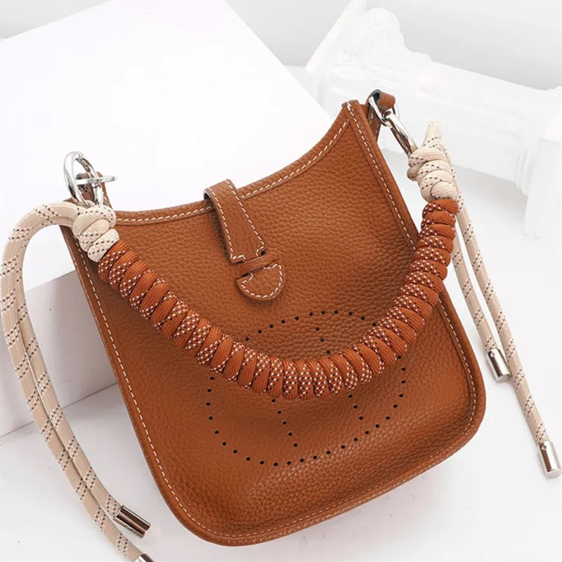 Handmade Brown Lanyard Bag Strap – Premium Metal Keyring and Cotton Chain for Women - Premium bag strap from Lizard Vigilante - Just $19.97! Shop now at Lizard Vigilante