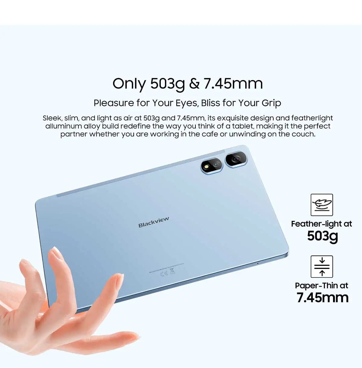 Blackview Tab 16 Pro Tablet PC 11'' FHD+ Display T616 Octa Core 24GB(8+16) RAM 256GB ROM 7700mAh 4G Tablets Android 14