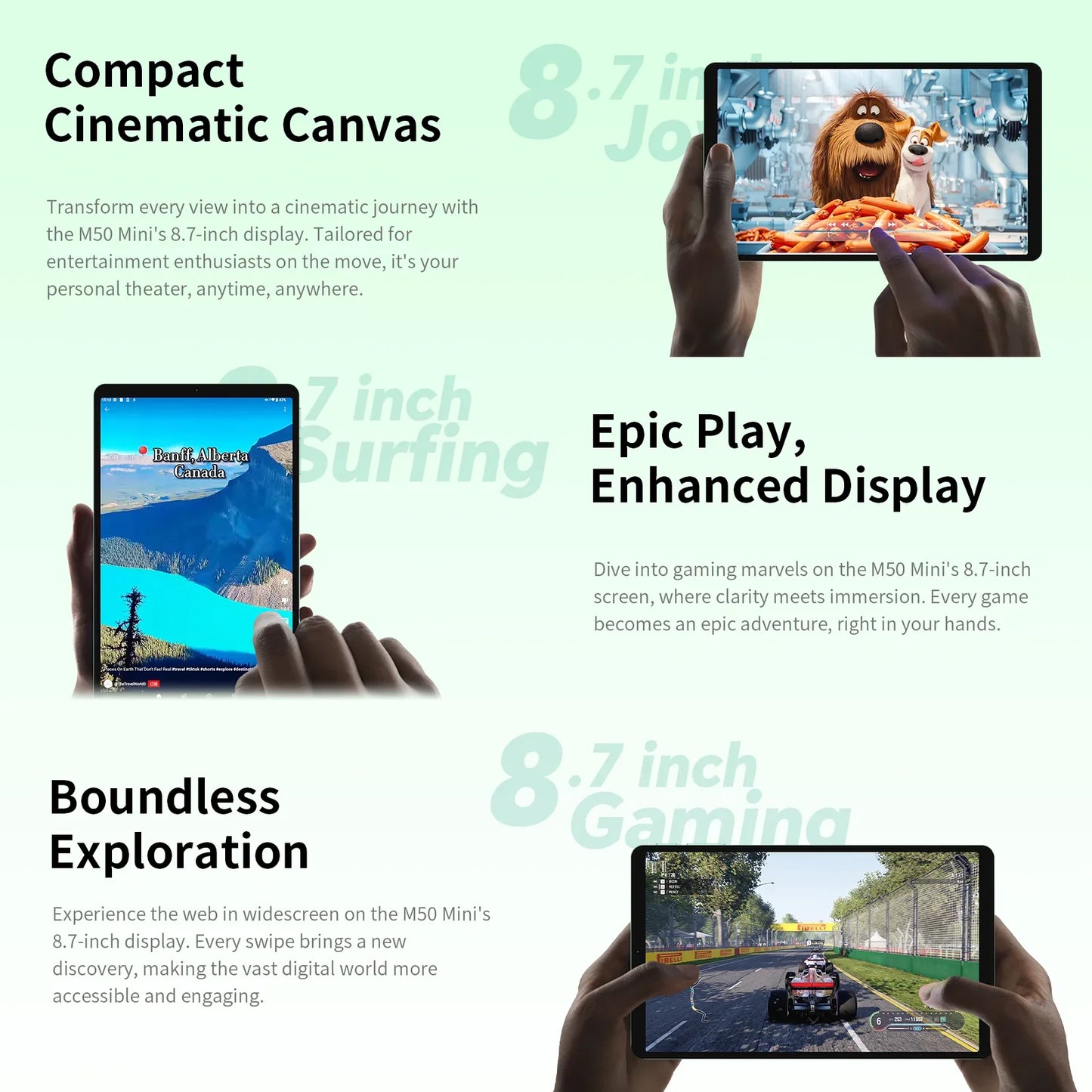 Teclast M50Mini, 8.7 Inches Tablet, 8 Cores, Android 14, 4g Phone Call, (6Gb+10Gb)16Gb Ram, 128Gb Rom, 1340X800, Unisoc T606, 13Mp+5Mp