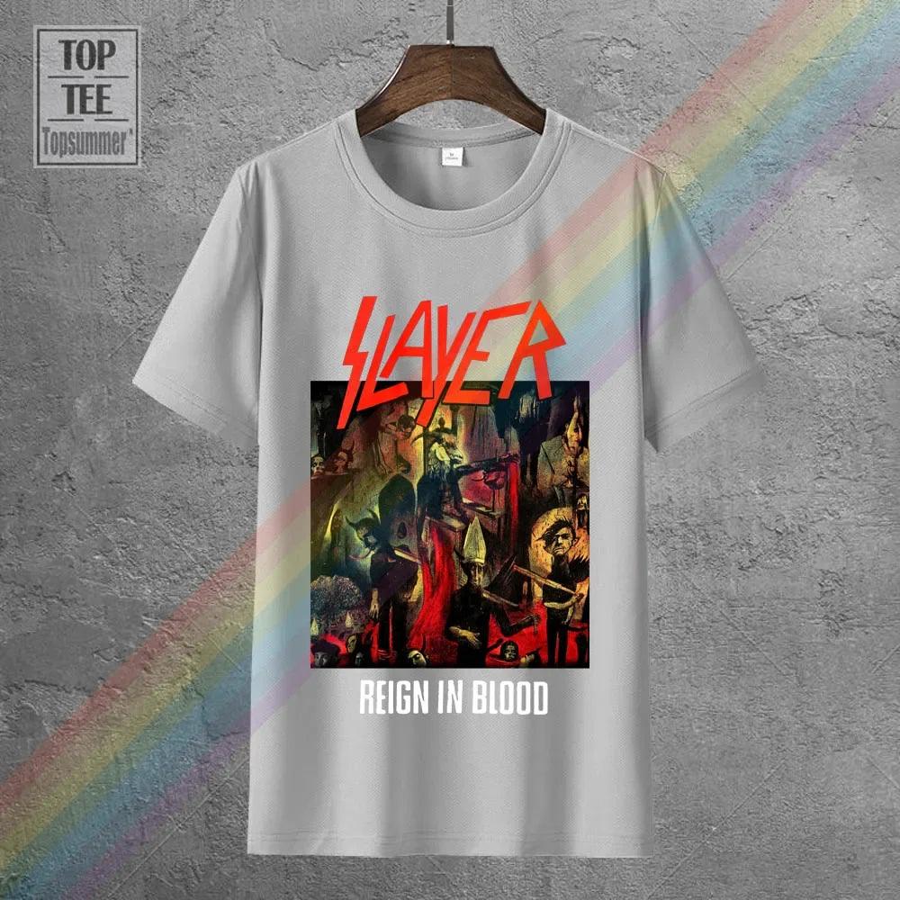 Slayer Reign In Blood Album Cover Image Mens Black T Shirt New Official Merch - Lizard Vigilante