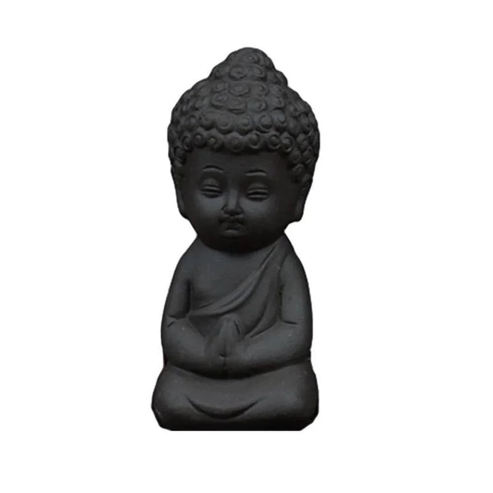 Meditating Baby Buddha Statue Buddha Figurine Decor Zen Monk Sculpture Jardin Lawn Sitting Buddha Tea Pet Ornament