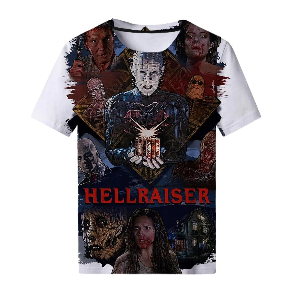 Hellraiser T-Shirts Summer New Horror Movie Scary 3D Print Streetwear Men Women Fashion Oversized T Shirt Kids Tees Tops Clothes - Premium tshirt from Lizard Vigilante - Just $22.99! Shop now at Lizard Vigilante