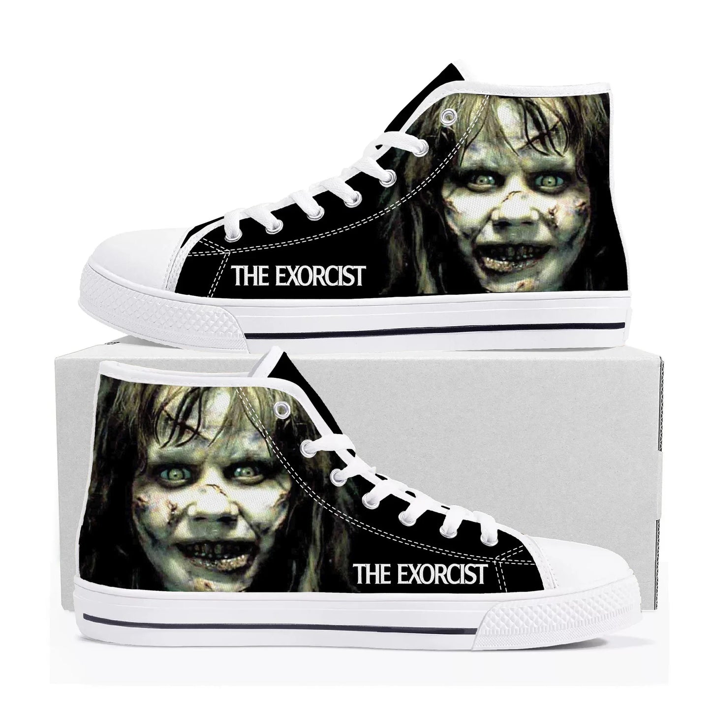 The Exorcist High Top Sneakers Mens Womens Teenager Canvas High Quality Sneaker Casual - Premium high top shoes from Lizard Vigilante - Just $39.99! Shop now at Lizard Vigilante