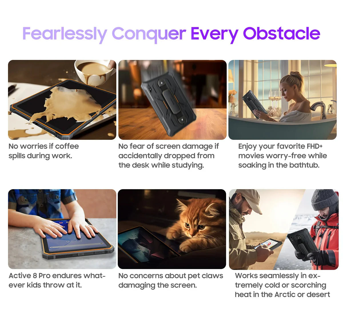 Blackview Active 8 Pro 16GB 256GB Tablet PC 22000mAh Battery Android 13 10.36" inch 2.4K Display 16MP+ 48MP Camera Rugged Tablet