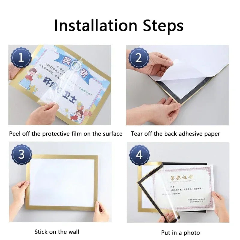 A4/A5/A6 Black Magnetic Photo Frame Publicity Column Advertising Column Self Adhesive Soft Poster Frame Certificate Folder