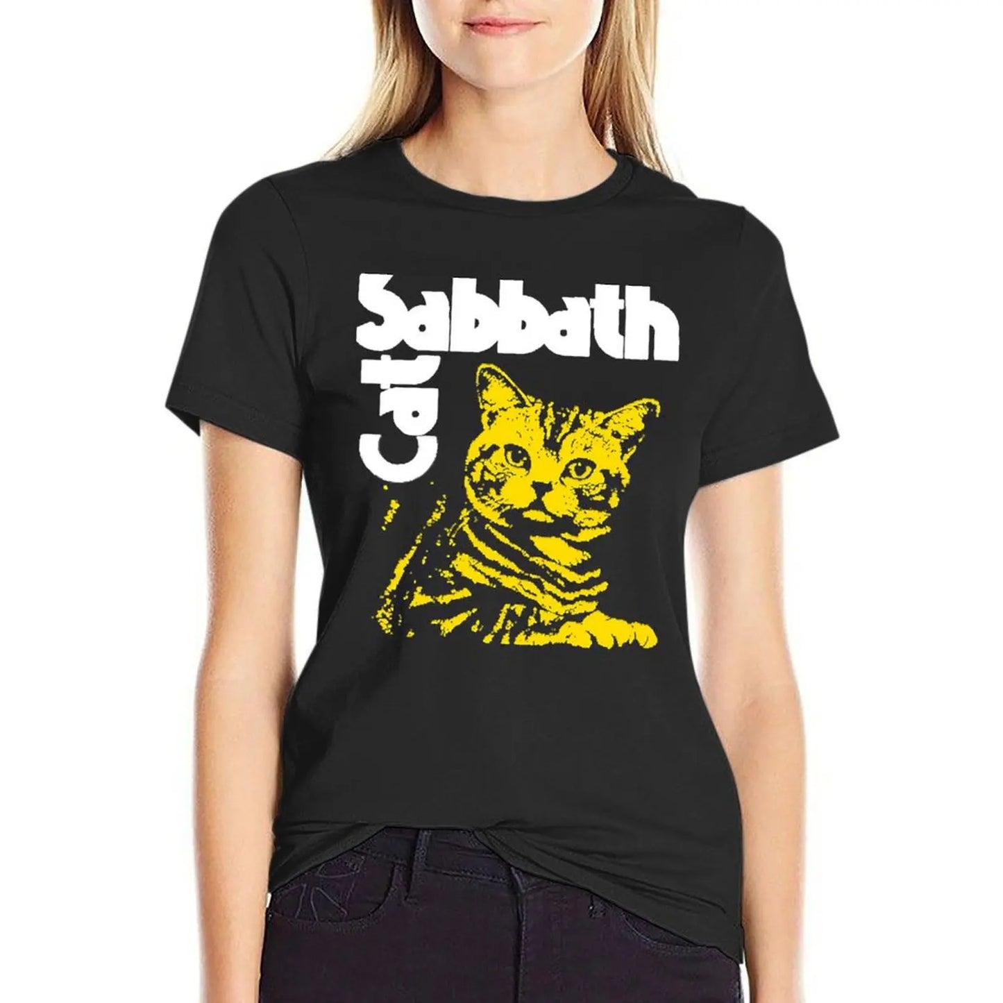 Cat Sabbath Unisex T-Shirt Funny Gift for Men Cool Gifts for Women Plus Sizes Cropped Tees - Premium T-Shirt from Lizard Vigilante - Just $24.97! Shop now at Lizard Vigilante