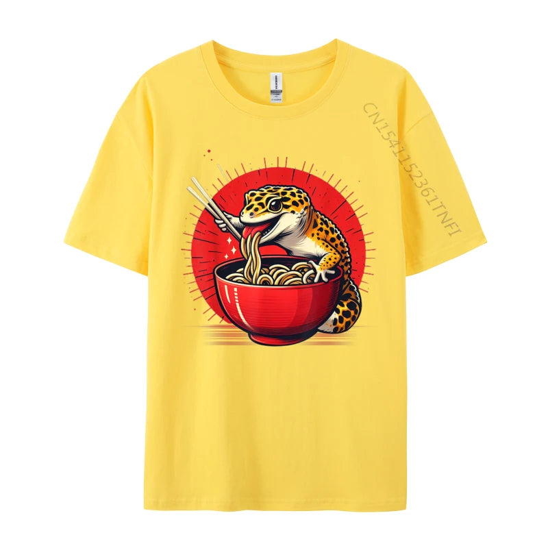 Kawaii Gecko Ramen 3D Printed Streetwear Tee – Premium Cotton Custom Graphic Shirt for Anime, Punk & Fashion Lovers - Premium tee from Lizard Vigilante - Just $23.88! Shop now at Lizard Vigilante