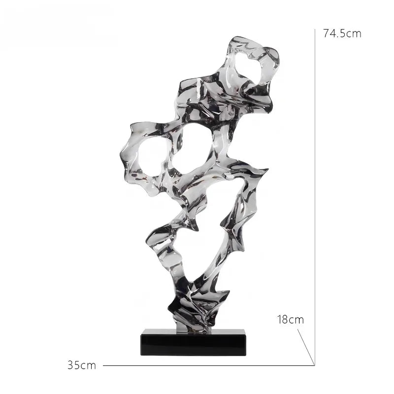Abstract Art Sculpture Electroplating Transparent Resin Craft Model Modern Home Decor LivingRoom Office Desktop Statue Ornaments