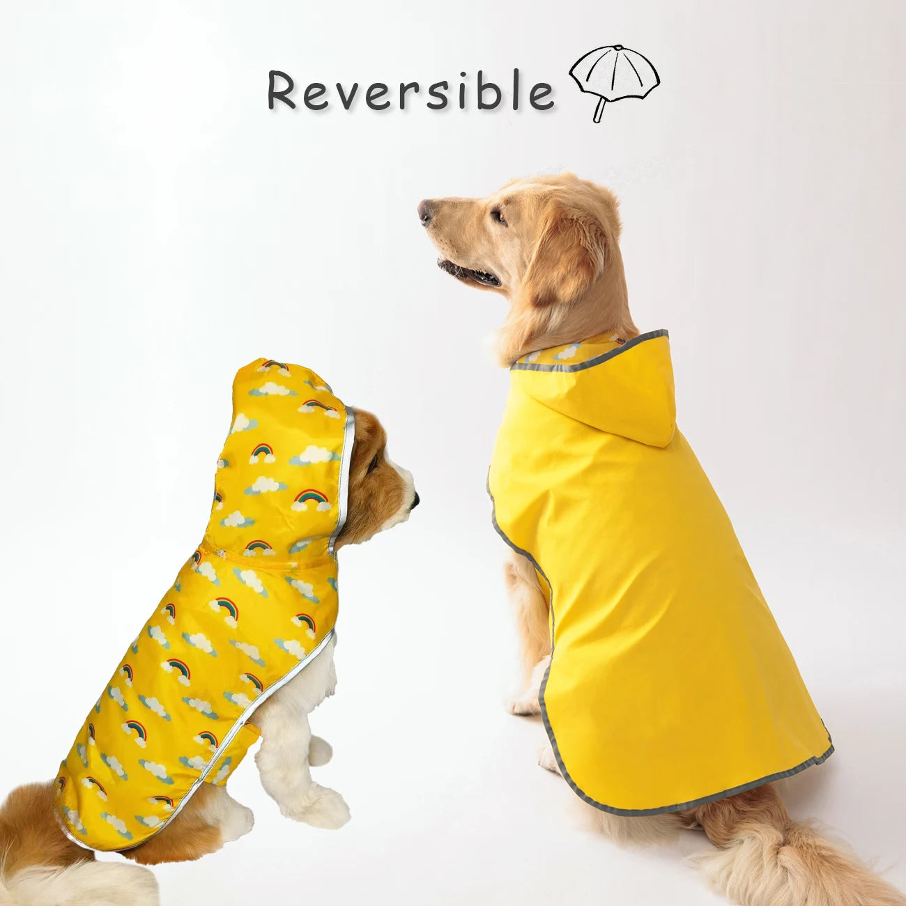 Double-Layer Yellow Raincoat With Two-Way Wear - Keep Your Pup Dry & Stylish! - Premium dog clothes from Lizard Vigilante - Just $17.99! Shop now at Lizard Vigilante