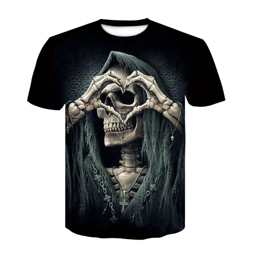 Summer Skull Art Pattern Quick-Dry Men's T-shirt Hip Hop 3D Print Personality Neck Short Sleeve  Fashion Clothes - Premium t-shirt from Lizard Vigilante - Just $22.99! Shop now at Lizard Vigilante