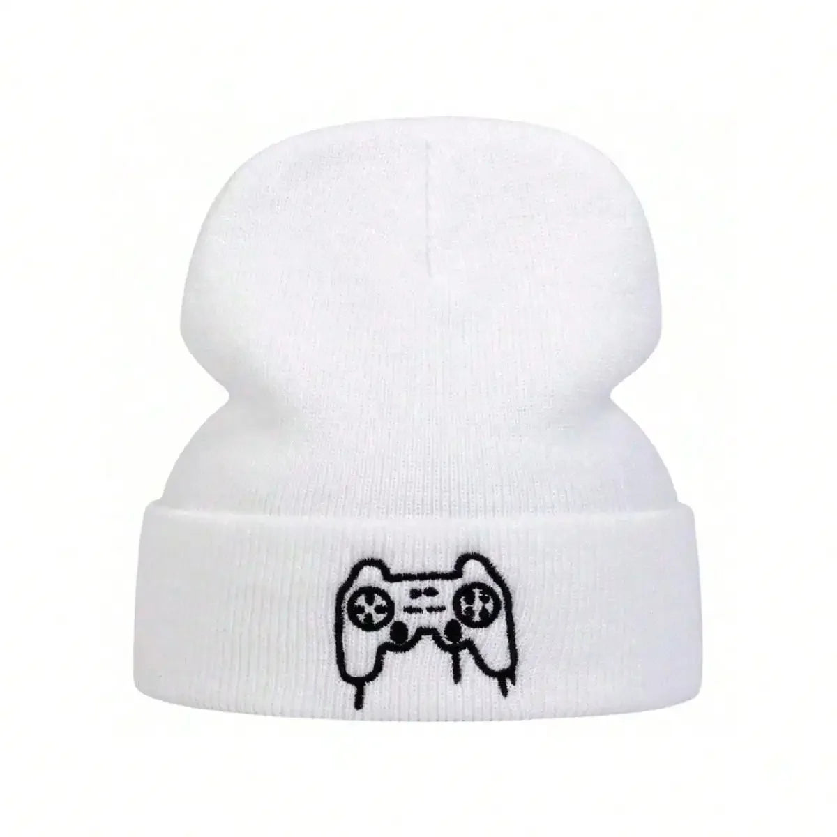 Unisex Game Console Controller Embroidered Beanie - Warm Knitted Hat for Men & Women, Autumn & Winter Hip Hop Style - Premium unisex beanie from Lizard Vigilante - Just $19.99! Shop now at Lizard Vigilante