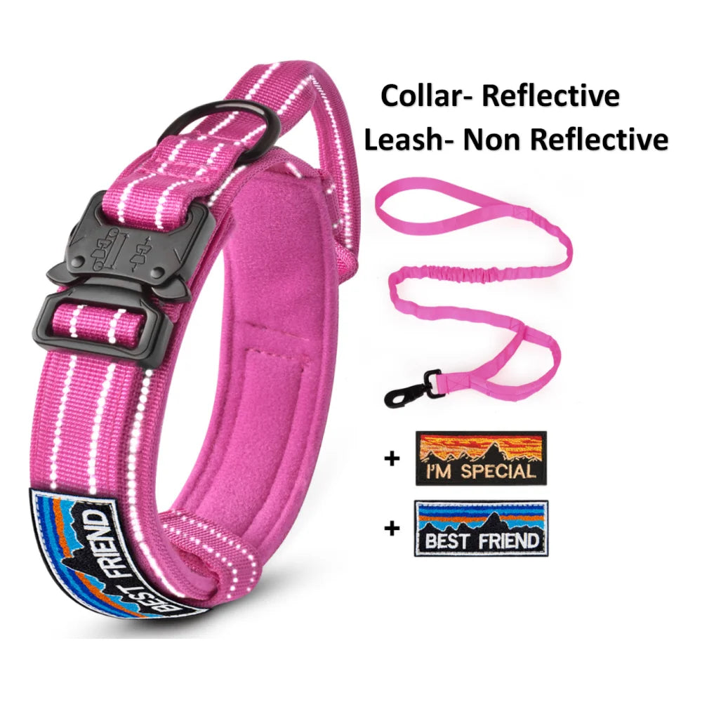 Durable Tactical Dog Collar and Leash Set – Adjustable, Padded, Reflective Military Training Collar for Medium to Large Dogs - Premium collar from Lizard Vigilante - Just $22.99! Shop now at Lizard Vigilante