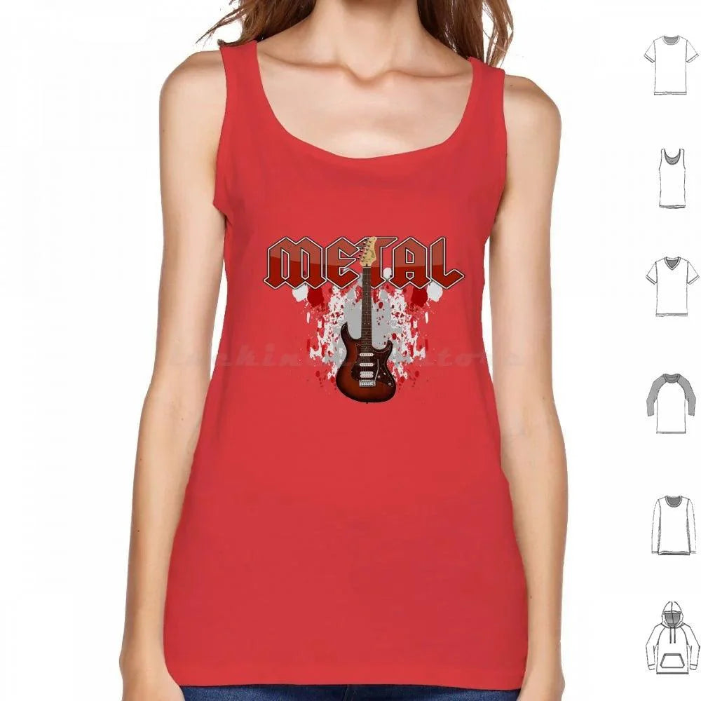 Metal Music Print Cotton Tank Top Rock Graphic Design - Premium tank top from Lizard Vigilante - Just $23.88! Shop now at Lizard Vigilante