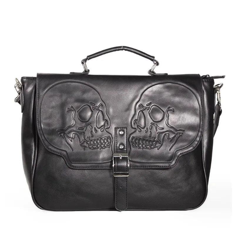 High-Capacity Vintage Gothic Skull Shoulder Bag 2024 Women Punk Fashion Handbags Streetwear Grunge Crossbody Bags Y2k Aesthetic - Lizard Vigilante