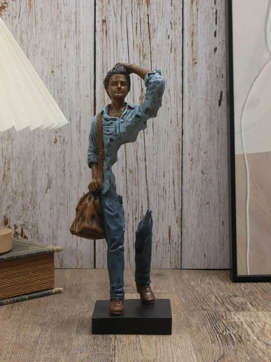 Traveler Sculpture - Abstract Resin Decor for Home & Office, Versatile Indoor/Outdoor Accent Piece