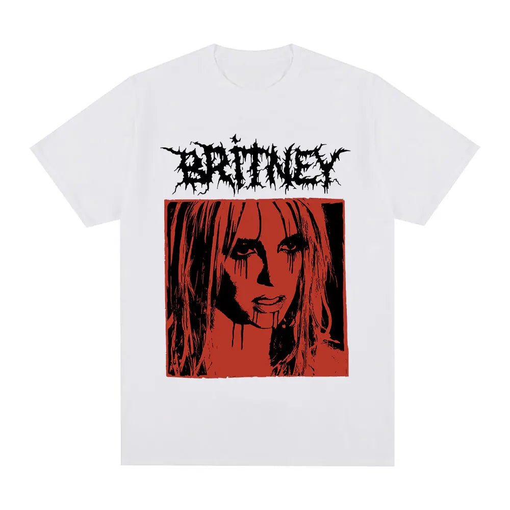 Britney Spears Metal Rock Graphic T-shirt Men Women Fashion Hip Hop T Shirts Harajuku Vintage Short Sleeve Tee Shirt Oversized - Lizard Vigilante