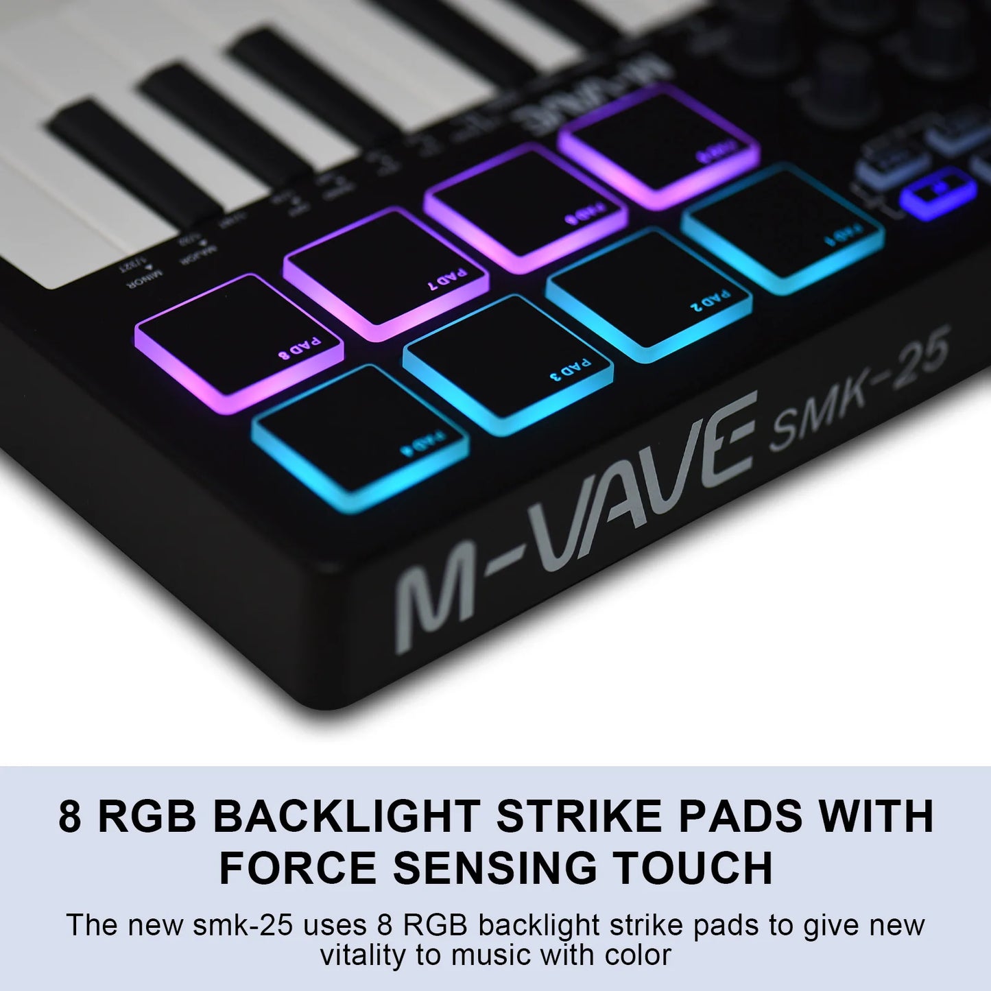 M-VAVE 25-Key MIDI Controller Keyboard Mini Portable USB Music Arranger Keyboard 8 RGB Backlit Pad Arranger Creation Accessories - Premium midi controller from Lizard Vigilante - Just $84.99! Shop now at Lizard Vigilante