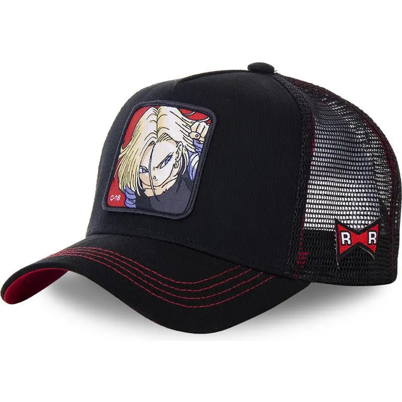 New Dragon Ball Trucker Hat Son Goku Cap Summer Travel Peaked Cap Men's Embroidery Hip-Hop Cap Style Sun Visor Adjustable Mesh - Premium cap from Lizard Vigilante - Just $4.99! Shop now at Lizard Vigilante