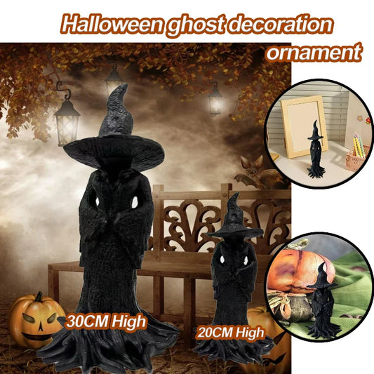 Halloween Witch Decoration Statue, Gothic Resin Sculpture Ornament, Retro Magician Decoration Craft, Dark Fantasy Decoration.