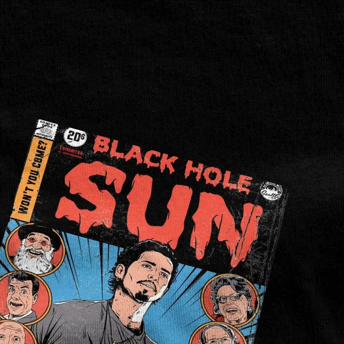 Men T-Shirt Soundgarden Black Hole Sun Funny Cotton Tees Short Sleeve Metal Rock Band T Shirts Crew Neck Tops Big Size - Premium T-Shirt from Lizard Vigilante - Just $23.99! Shop now at Lizard Vigilante