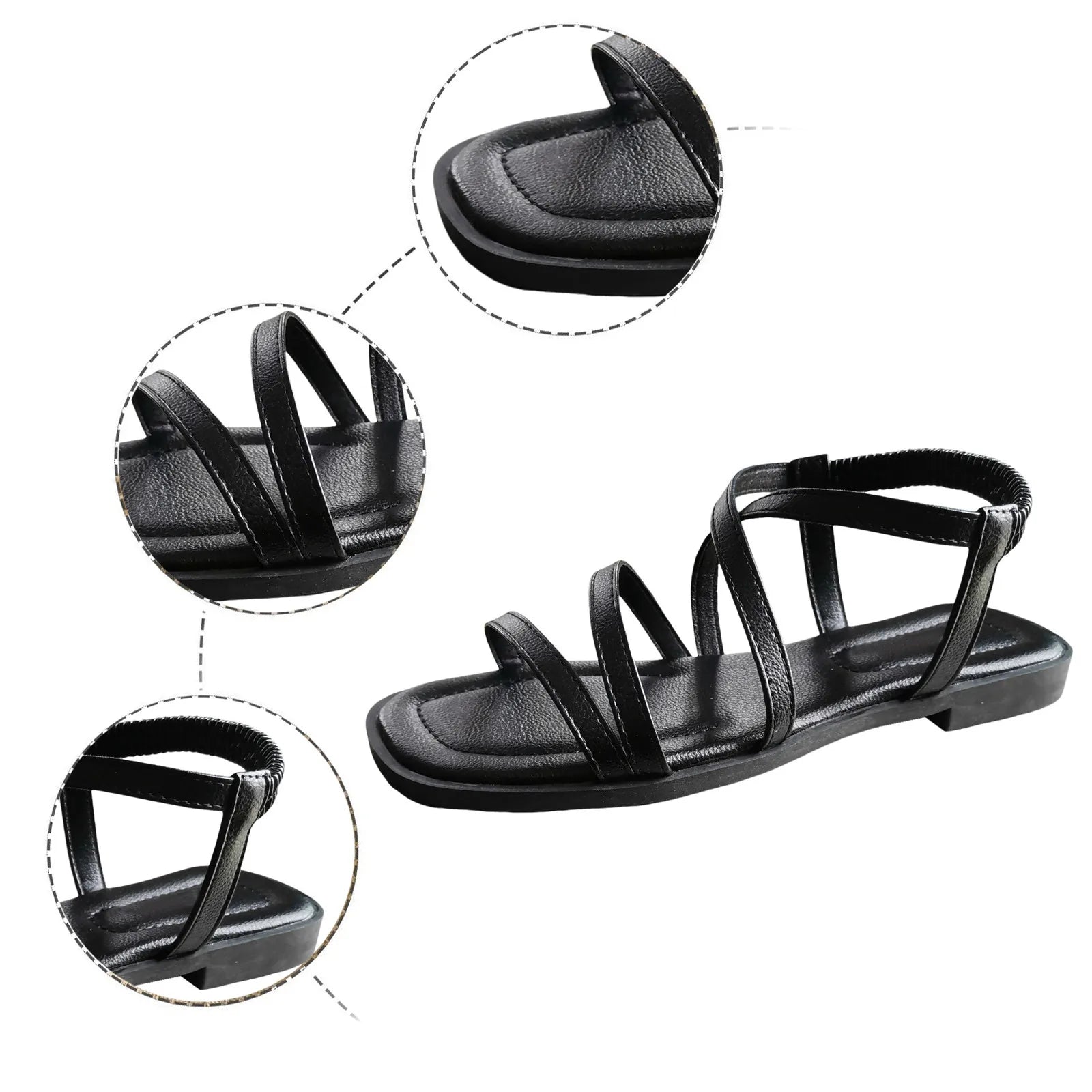 Ladies Summer Casual Solid Color Beach Jelly Shoes - 2024 Trendy Square Head Flat Bottom Sandals - Premium Shoes from Lizard Vigilante - Just $28.88! Shop now at Lizard Vigilante