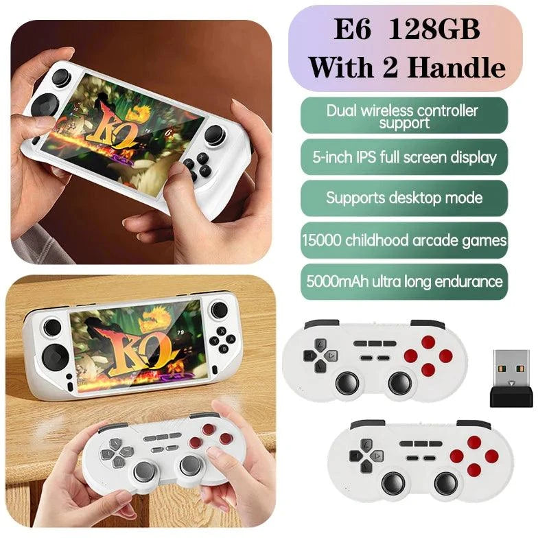 E6 Handheld GAME Console Portable Video Game 5-inch IPS Screen Retro Gamebox With 2.4G Wireless Controller Support PSP PS1 N64 - Lizard Vigilante