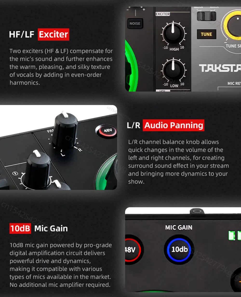 Takstar MX3 RiotMixer — Apocalypse Edition | Pro Webcast Sound Card With 16 FX, Dual XLR, Noise-Killer Engine & Chaos Control Console