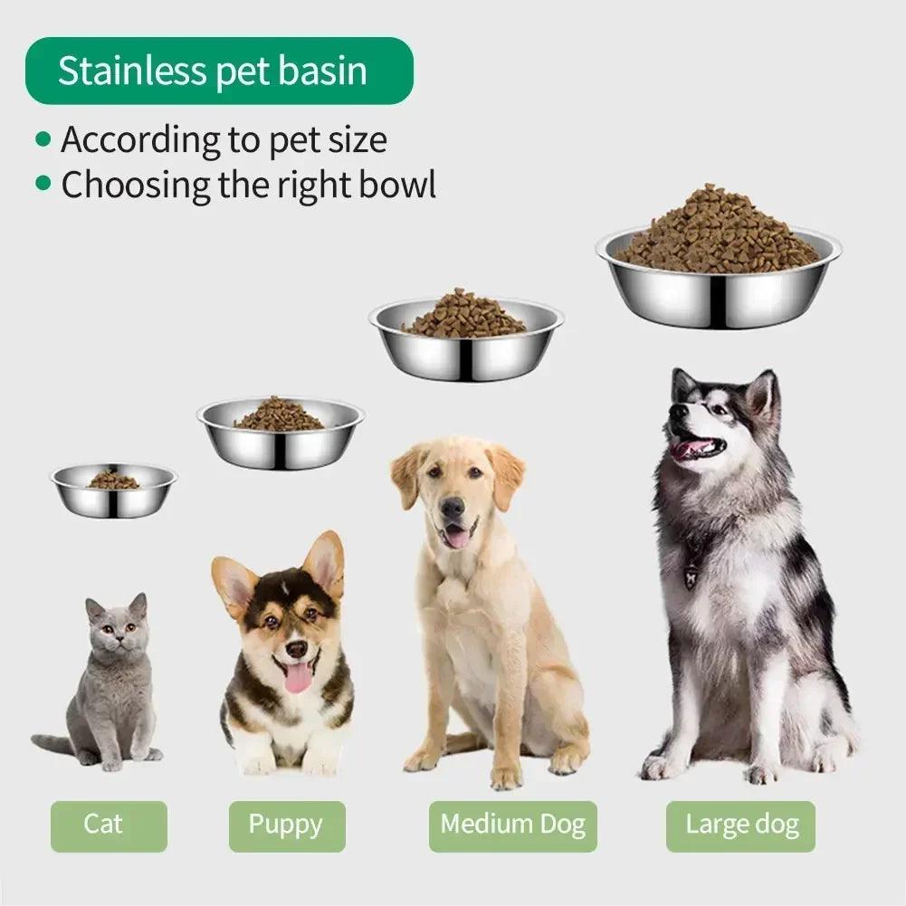 Stainless Steel Metal Dog Bowl for Small Medium Large Dogs Replacement Basic Dog Bowls Thickened Dog Water Feeder Bowls Pet Supp - Premium pet bowl from Lizard Vigilante - Just $12.99! Shop now at Lizard Vigilante