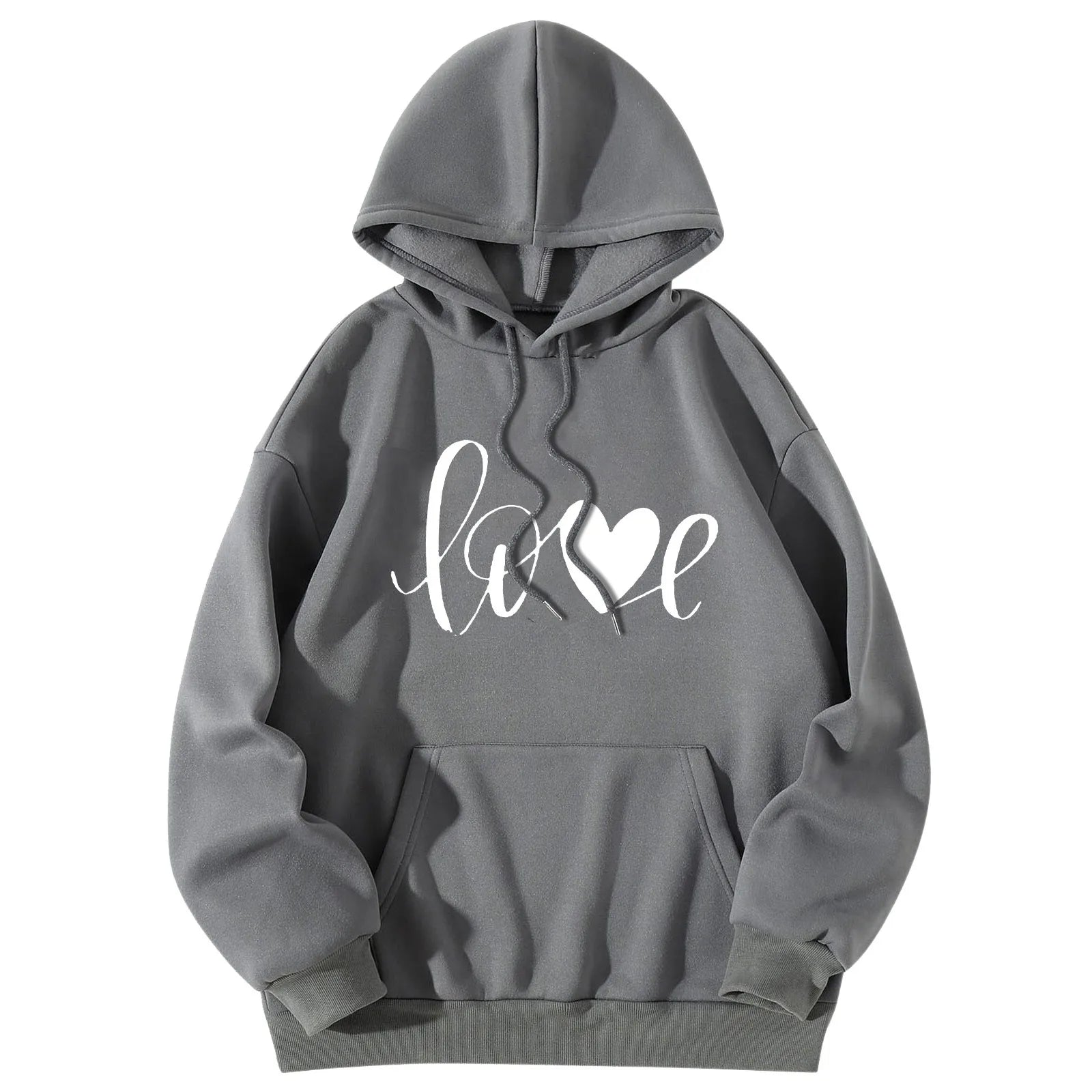 LOVE Unisex Print Long Sleeve Round Neck Hooded Sweatshirt - Premium sweatshirt from Lizard Vigilante - Just $38.88! Shop now at Lizard Vigilante