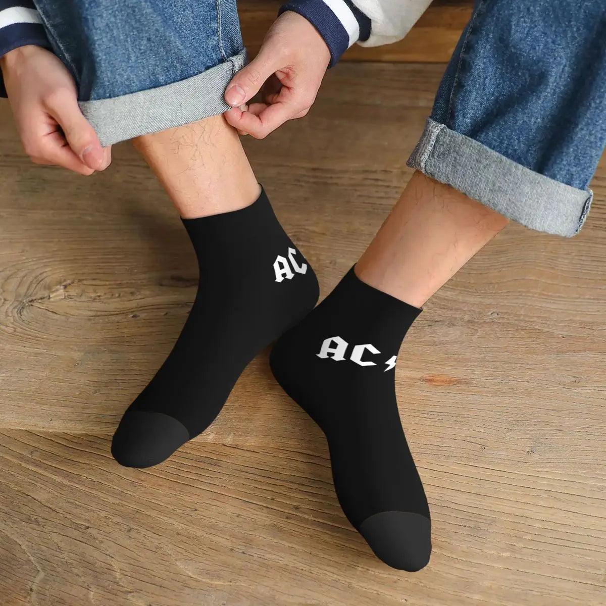 Heavy Metal AC DC Men Women Crew Socks Unisex Cool 3D Print Vintage Rock Dress Socks - Lizard Vigilante