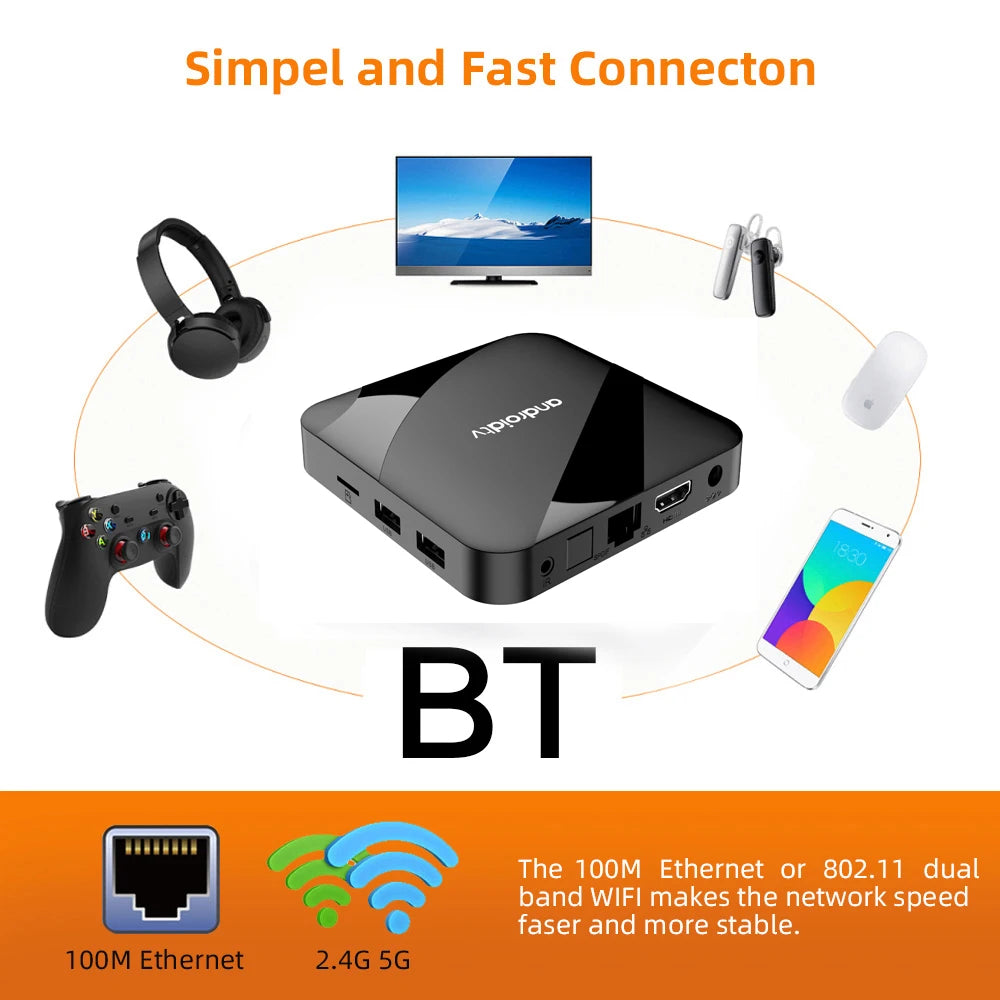 Android 14 TV Box 8K HD Smart Set Top Box AV1 2.4G&5G Dual WIFI BT Voice Remote 3D Video Media Player Home Theater TV Box - Premium  from Lizard Vigilante - Just $64.99! Shop now at Lizard Vigilante