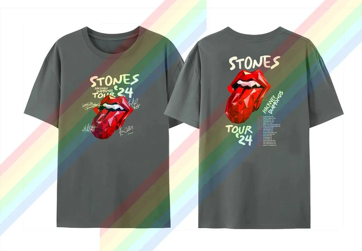 The Rolling Stones Hackney Diamonds Live Licks T-shirt Large Size Men & Women's Unisex Cotton Short Sleeve - Lizard Vigilante