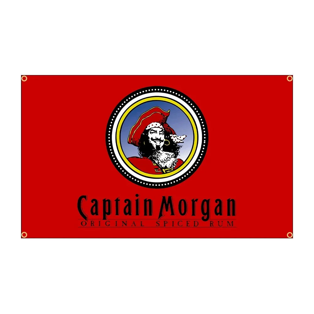 Captain Morgan Rum Flag 3x5 Ft - 90x150cm Printed Polyester Banner for Wall Decor, Parties, and Bars - Premium flag from Lizard Vigilante - Just $11.99! Shop now at Lizard Vigilante