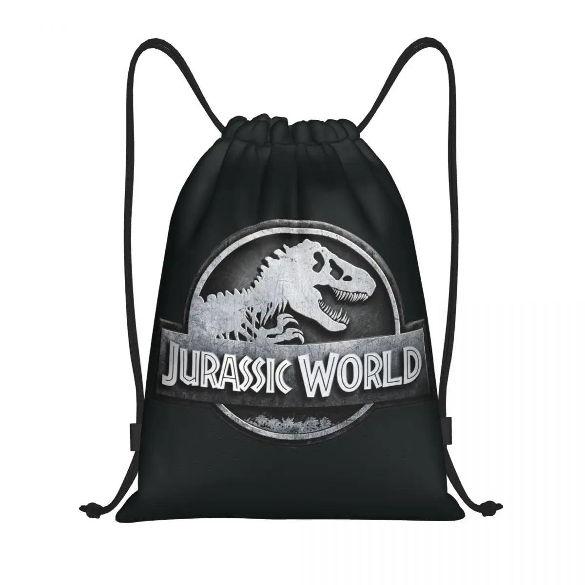 Dinosaur World Jurassics Parks Drawstring Backpack Sports Gym Bag for Men Women Shopping Sackpack - Lizard Vigilante