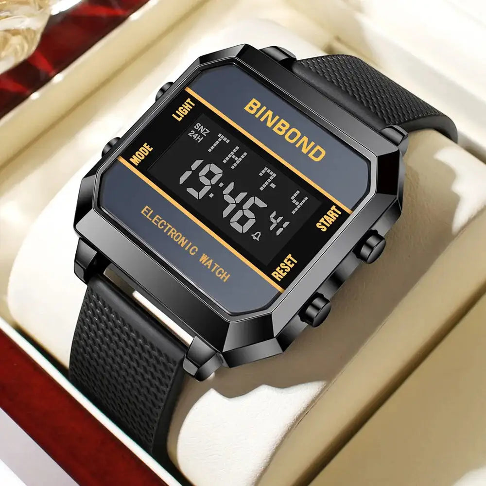 Men's Watch Business Sports Multifunctional Alarm Clock Waterproof Silicone Strap Male Student Fashion Electronic Wristwatches