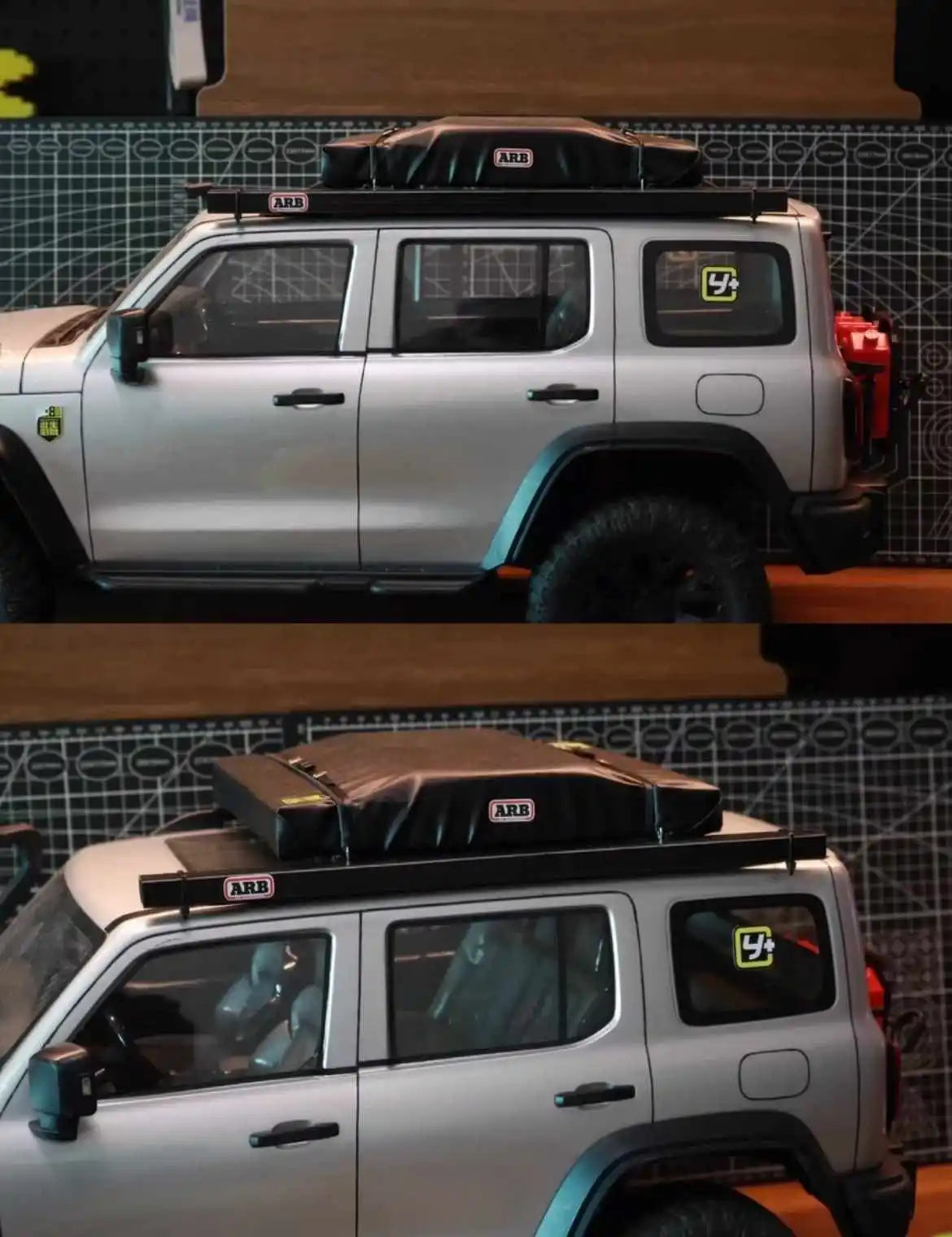 Simulated Tent Bag Side Tent Mood Accessory for 1/8 1/10 RC Track Car Traxxas TRX4 Defender Bronco AXIAL SCX10 RC4WD Decoration