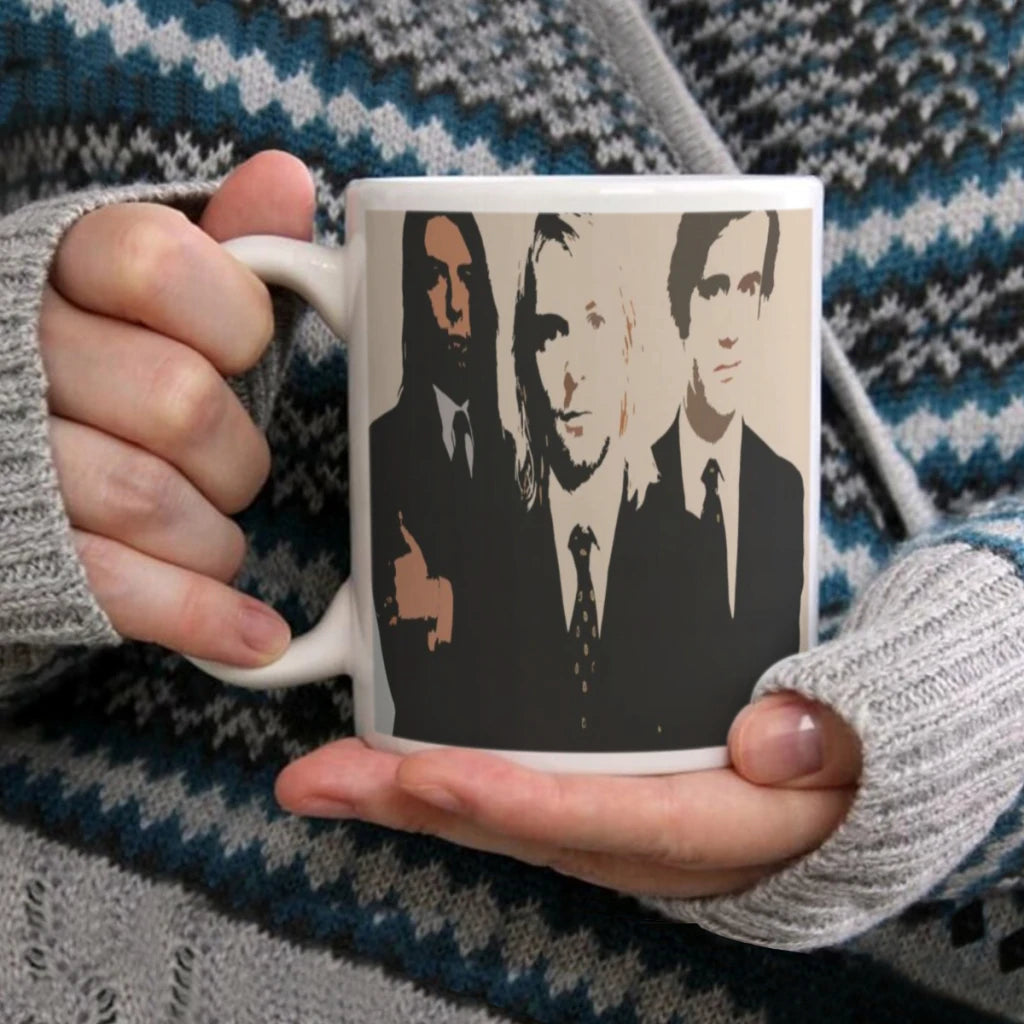 Nirvana Rock Band Ceramic Mug – 11oz Multifunctional Coffee Cup for Tea, Office, and Home Use - Premium mug from Lizard Vigilante - Just $15.88! Shop now at Lizard Vigilante