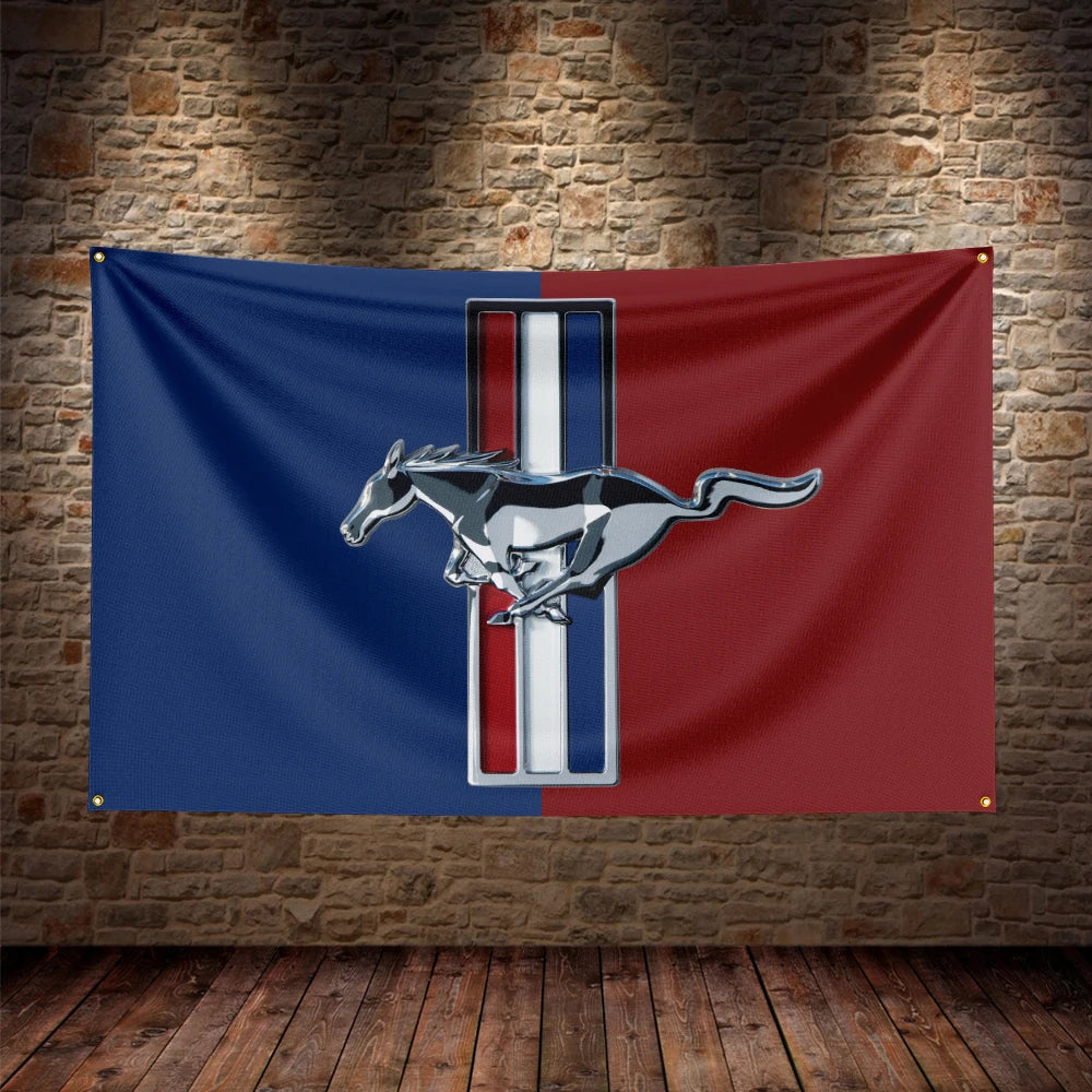 Mustang Car Flag – 3x5Ft Durable Polyester Banner for Decoration - Premium banner from Lizard Vigilante - Just $15.99! Shop now at Lizard Vigilante