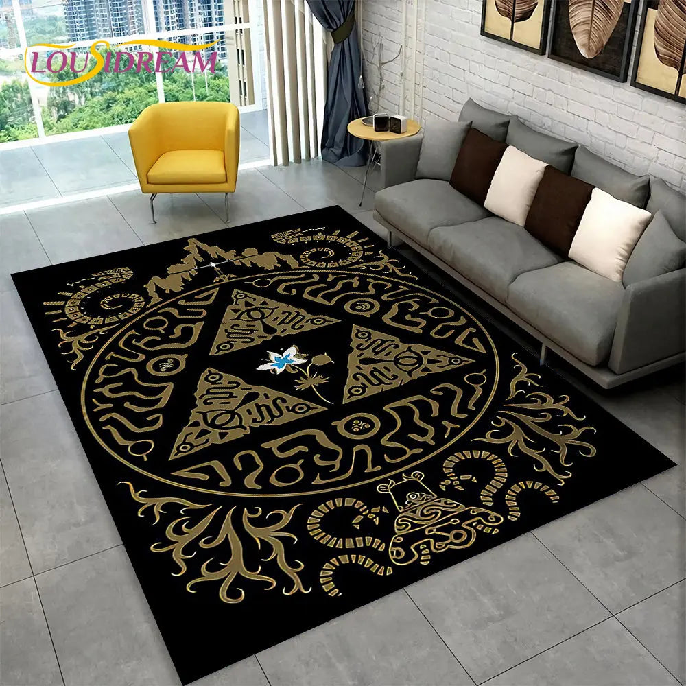 The Witchcraft Gothic Ouija Area Rug: LOUSIDREAM 3D Printed Tarot Carpet for Living Room & Bedroom
