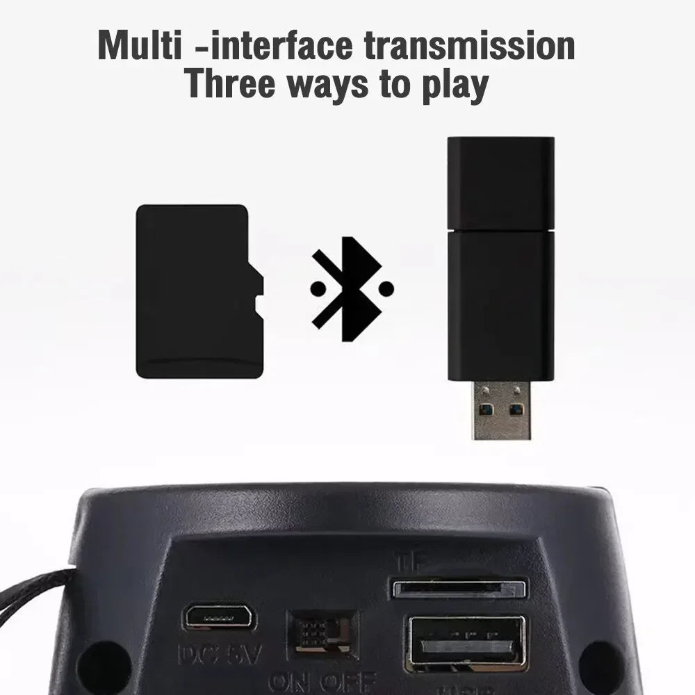 Wireless 1202 Bluetooth Speakers Portable Home Outdoor Car Audio Subwoofer Small Speaker With LED Lights MP3 Sound System