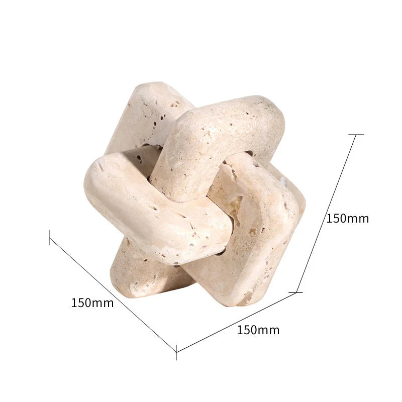 Travertine Sculptures and Figurines Archway Shape Statue for Shelf Coffee Table TV Cabinet Bookshelf Living Room Home Decoration