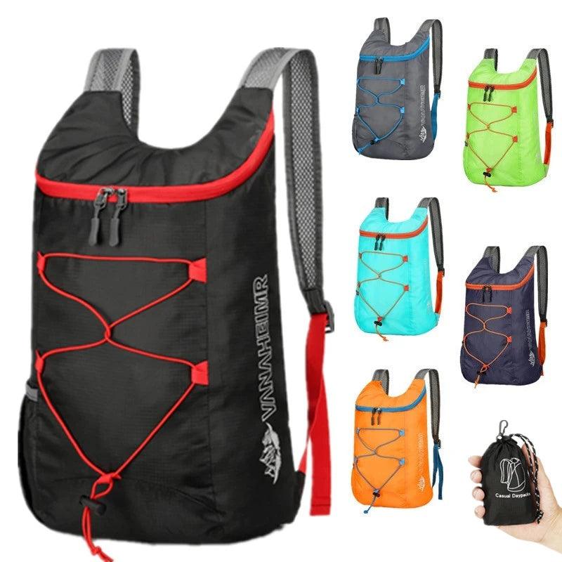 Multifunctional Outdoor Folding Backpack High Density Lightweight Waterproof Nylon Fabric Sports Back Carry Bag for Camping Hiking Travel - Lizard Vigilante