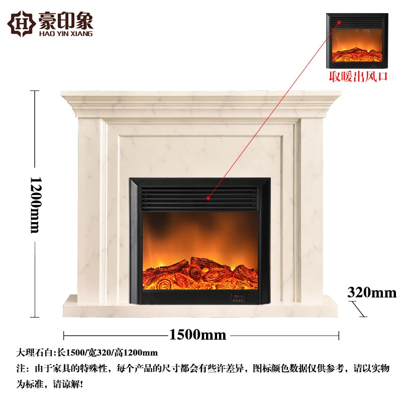 Fireplace Decoration Cabinet | Imitation Marble Heater | Electric Fireplace Core for Household Use | Stylish and Functional Home Decor - Premium fireplace from Lizard Vigilante - Just $1571.99! Shop now at Lizard Vigilante