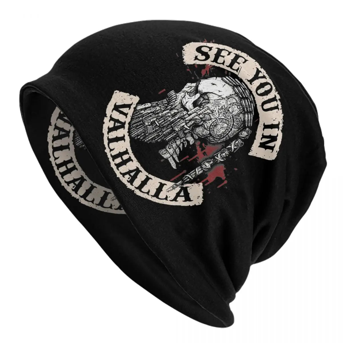 Viking Valhalla Fenrir Wolf Beanie – Nordic Skull Cap for Men and Women, Winter Warm Knit Hat with Odin’s Power - Premium beanie from Lizard Vigilante - Just $18.88! Shop now at Lizard Vigilante